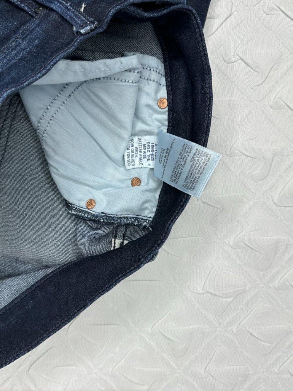 Mother Dazzler Ankle MidRise Straight Jeans SZ 26 Dark Wash Elevated Minimalist - Picture 7 of 8